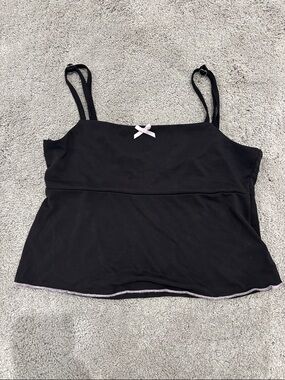 Edikted Black Camisole with Pink Bow Detail